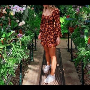 forever 21 balloon sleeve patterned dress